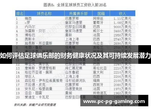 如何评估足球俱乐部的财务健康状况及其可持续发展潜力