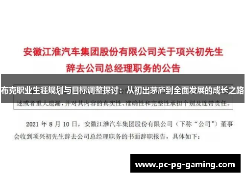 布克职业生涯规划与目标调整探讨：从初出茅庐到全面发展的成长之路